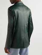 Bottega Veneta - Double-Breasted Leather Blazer - Green