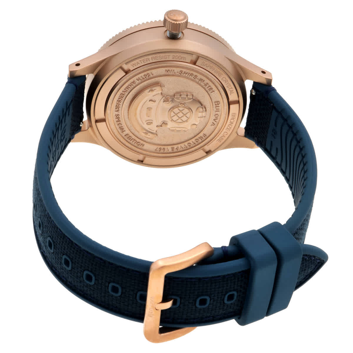 Bulova Mil Ships 150th Anniversary Special Edition Automatic Blue Dial Watch 98A325