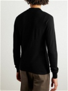 Aspesi - Slim-Fit Wool Polo Shirt - Black