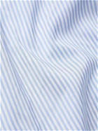 UMIT BENAN B - Julian Striped Silk and Cotton-Blend Shirt - Blue