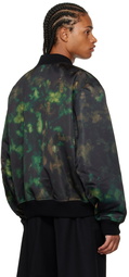 Dries Van Noten Green Printed Bomber Jacket