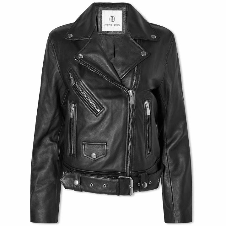 Photo: Anine Bing Women's Benjamin Moto Leather Jacket in Black