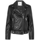 Anine Bing Women's Benjamin Moto Leather Jacket in Black