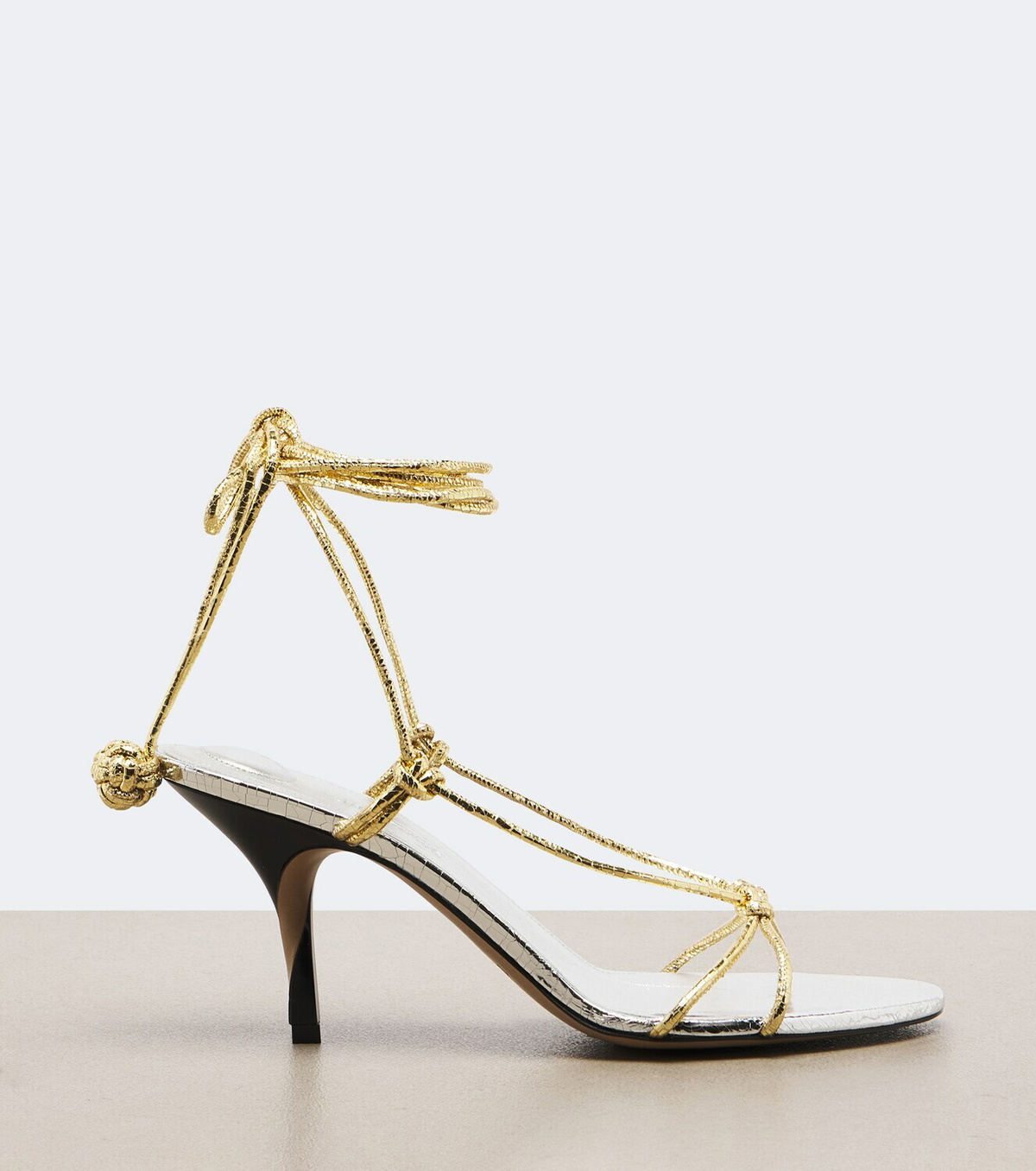 Jacquemus Tourni metallic leather sandals