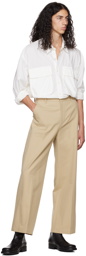 System Beige Loose Fit Trousers