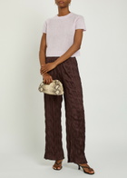 Staud Nami Plissé Trousers Brown