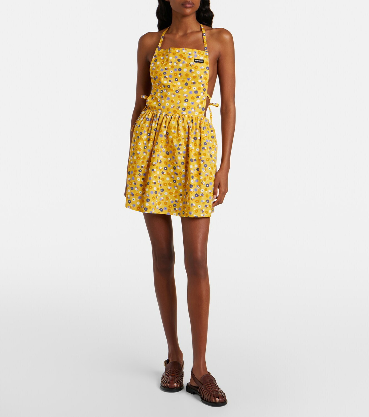 Miu Miu Floral open-back cotton poplin minidress