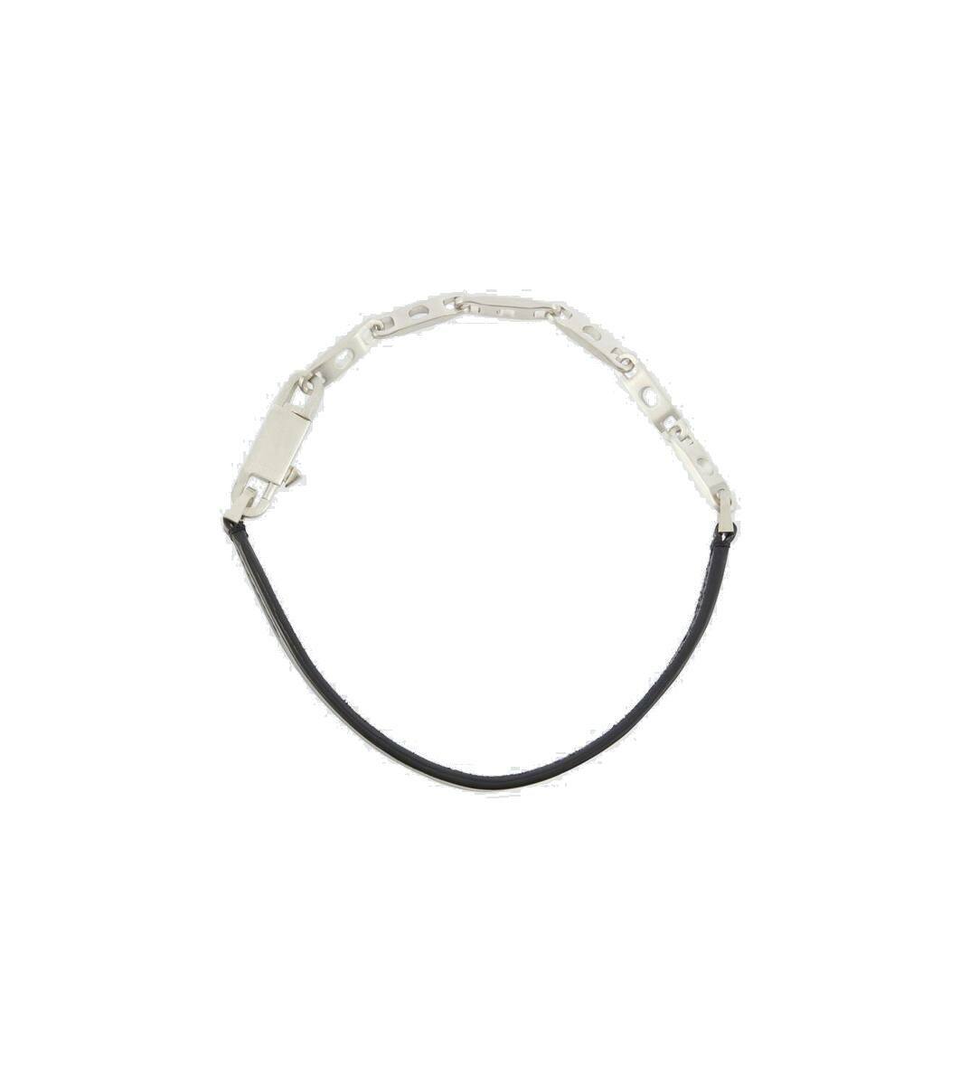 Rick Owens Sterling silver and leather choker Rick Owens