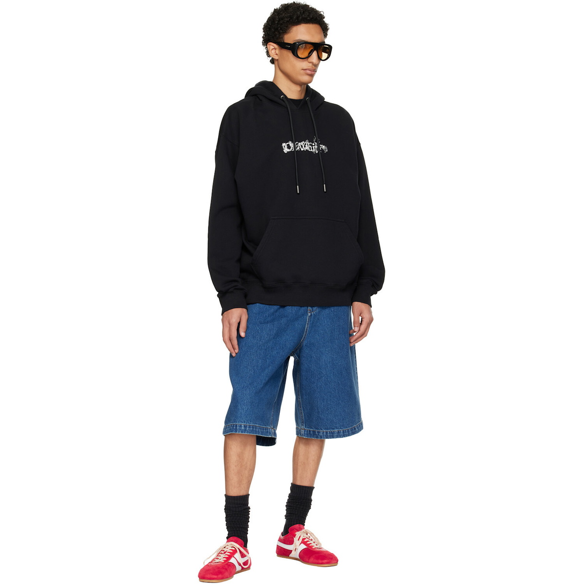 Off-White Black Heraldic Threshold Arrow Skate Hoodie