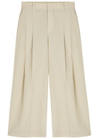Brunello Cucinelli Crinkled Cotton-blend Trousers Beige