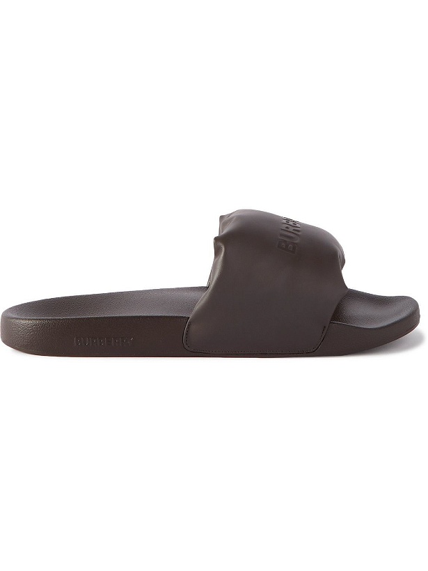 Photo: Burberry - Logo-Debossed Padded Leather Slides - Brown