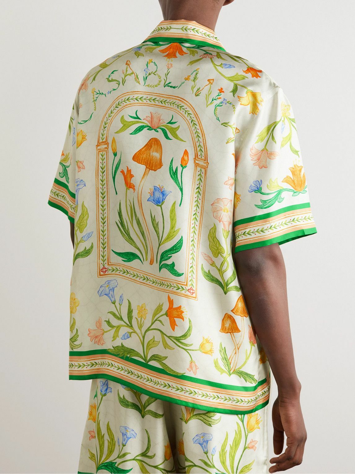 Casablanca - Convertible-Collar Floral-Print Silk-Twill Shirt - Multi ...