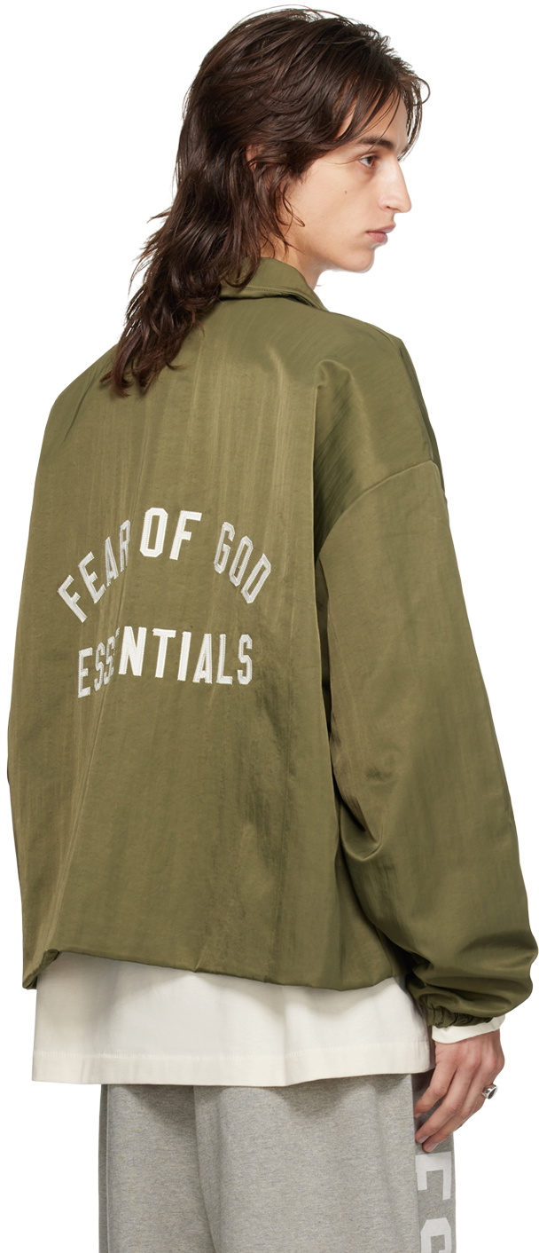 Fear of God ESSENTIALS Khaki Recycled Nylon Track Jacket
