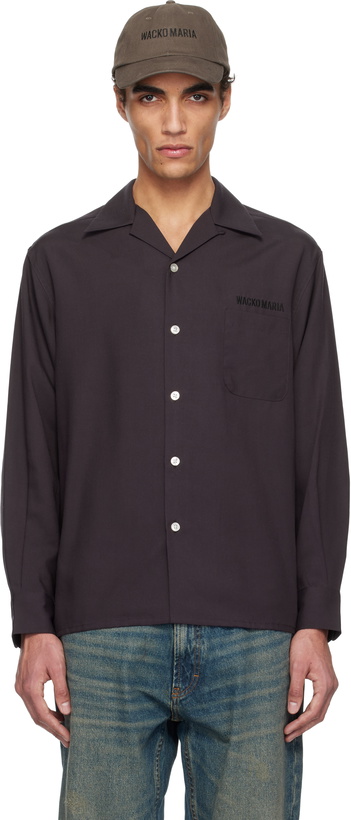 Photo: WACKO MARIA Purple 50's Open Collar Shirt