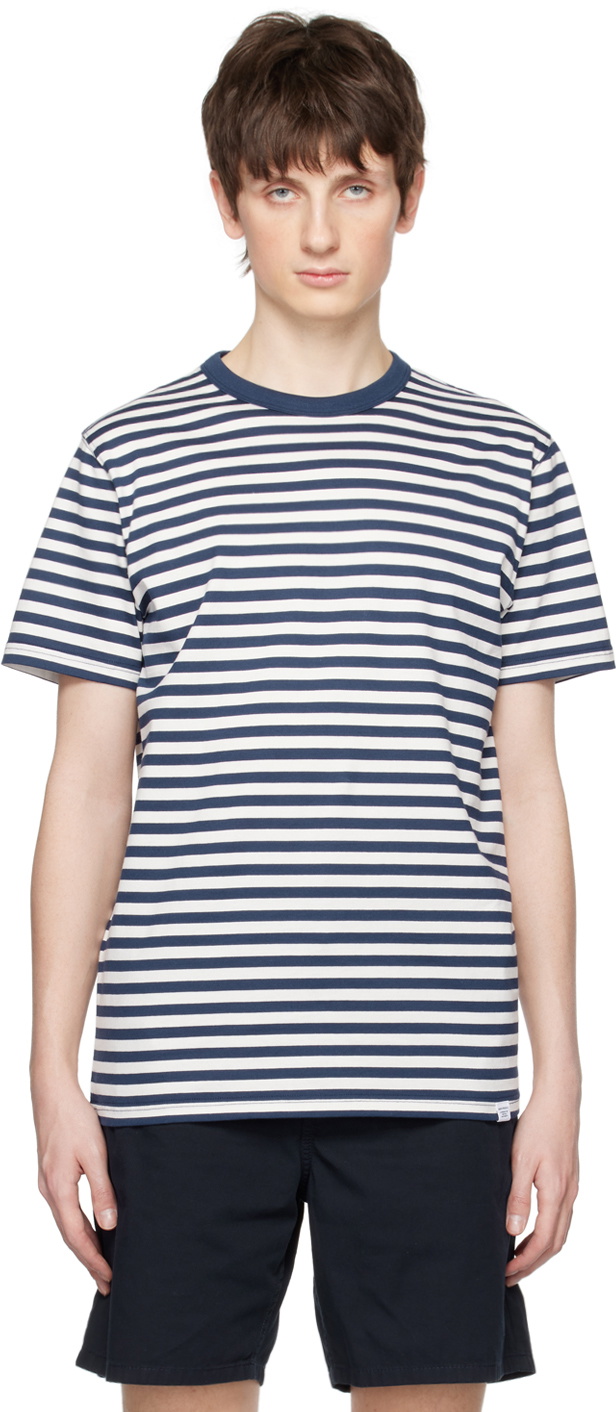 NORSE PROJECTS Navy & White Niels T-Shirt Norse Projects