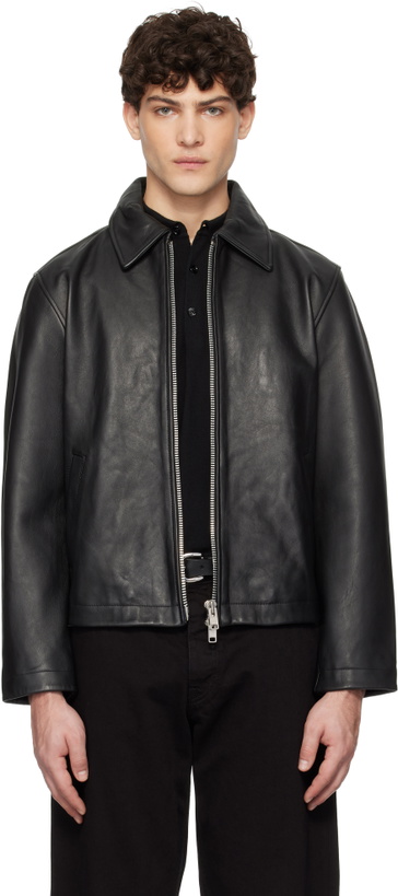 Photo: Sunflower Black Short Leather Jacket
