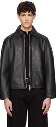 Sunflower Black Short Leather Jacket