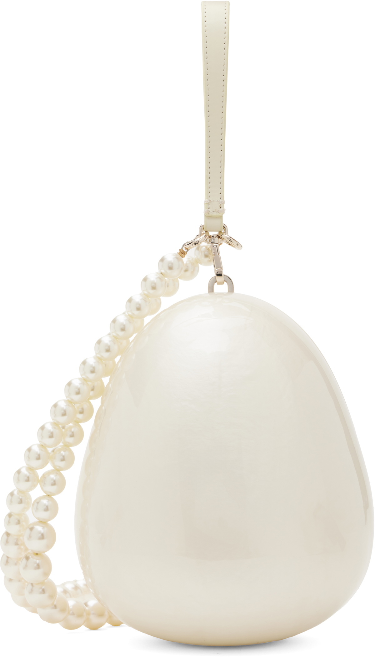 Simone Rocha Off-White Large Pearl Egg Bag