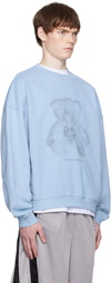 We11done Blue Coding Teddy Sweatshirt