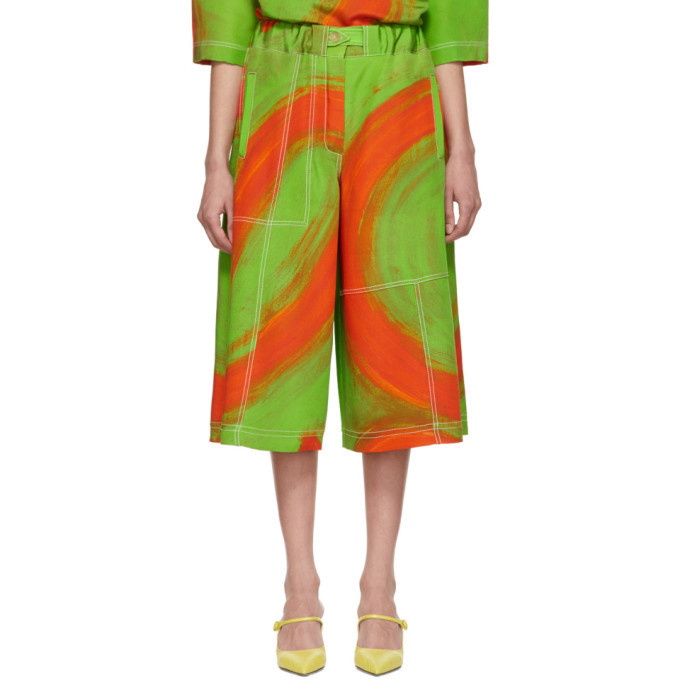 Photo: Loewe Green and Orange Oversize Print Shorts