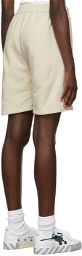 Off-White Beige Diag Sweat Shorts
