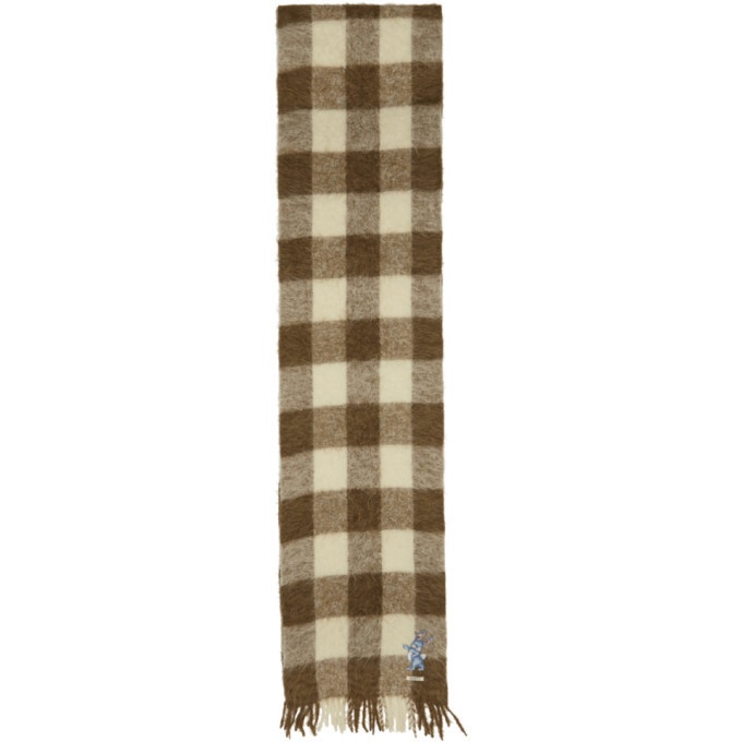 Photo: Gucci Brown and White Long Plaid Wool Scarf