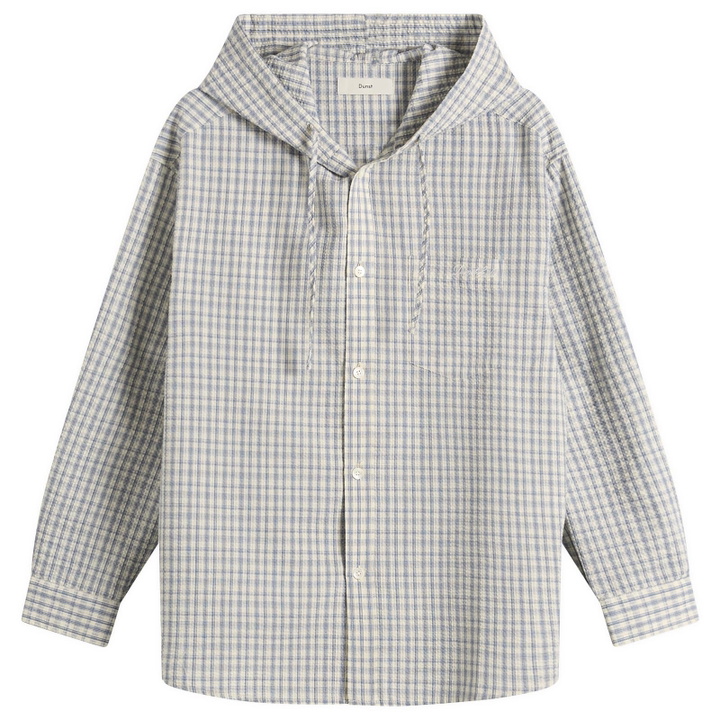 Photo: DUNST Women's Classic Hooded Shirt in Cream Check
