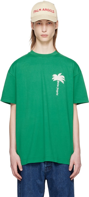 Photo: Palm Angels Green 'The Palm' T-Shirt