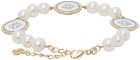 Casablanca Gold Pearl Dish Charm Bracelet