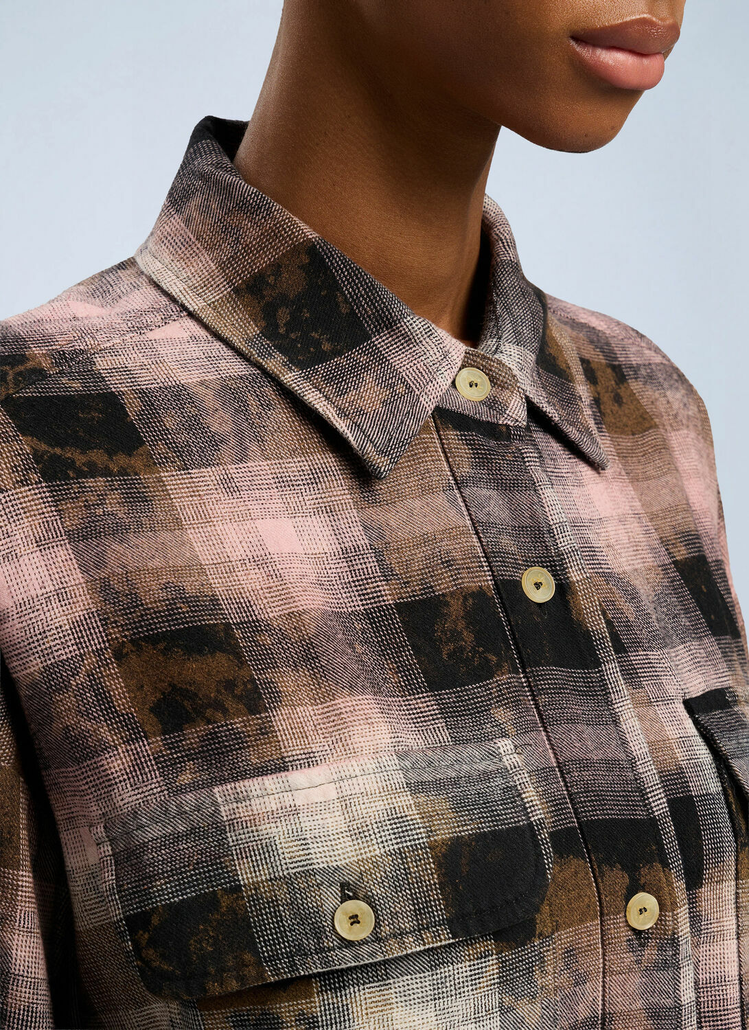 Palm Angels Curved Logo Coated Checkshirt