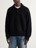 Corridor - Woven Alpaca-Blend Polo Sweater - Black