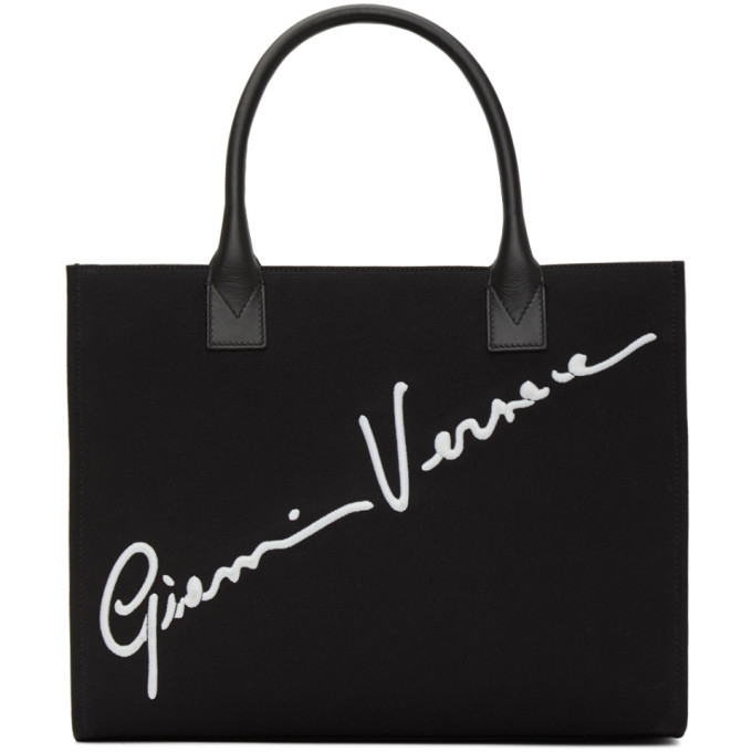 Versace Black Cabas GV Signature Tote Bag Versace