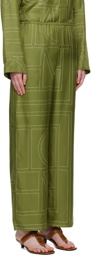 TOTEME Green Monogram Lounge Pants