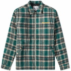 Butter Goods Men's Insulated Plaid Zip Through Jacket in Forest Green