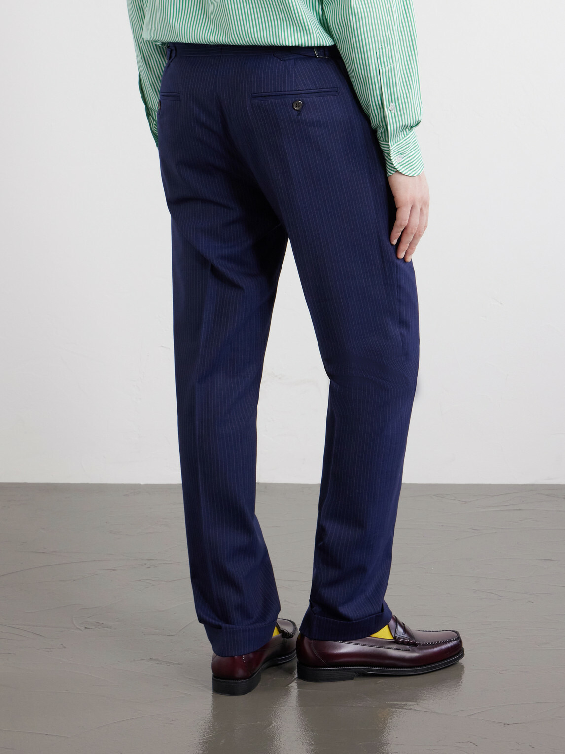 Polo Ralph Lauren - Straight-Leg Pinstriped Wool-Blend Suit Trousers - Blue