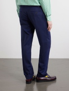 Polo Ralph Lauren - Straight-Leg Pinstriped Wool-Blend Suit Trousers - Blue