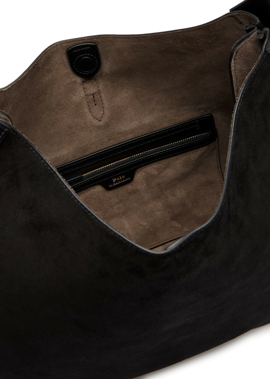 Polo Ralph Lauren Leather-trim Suede Shoulder bag - Black - One Size