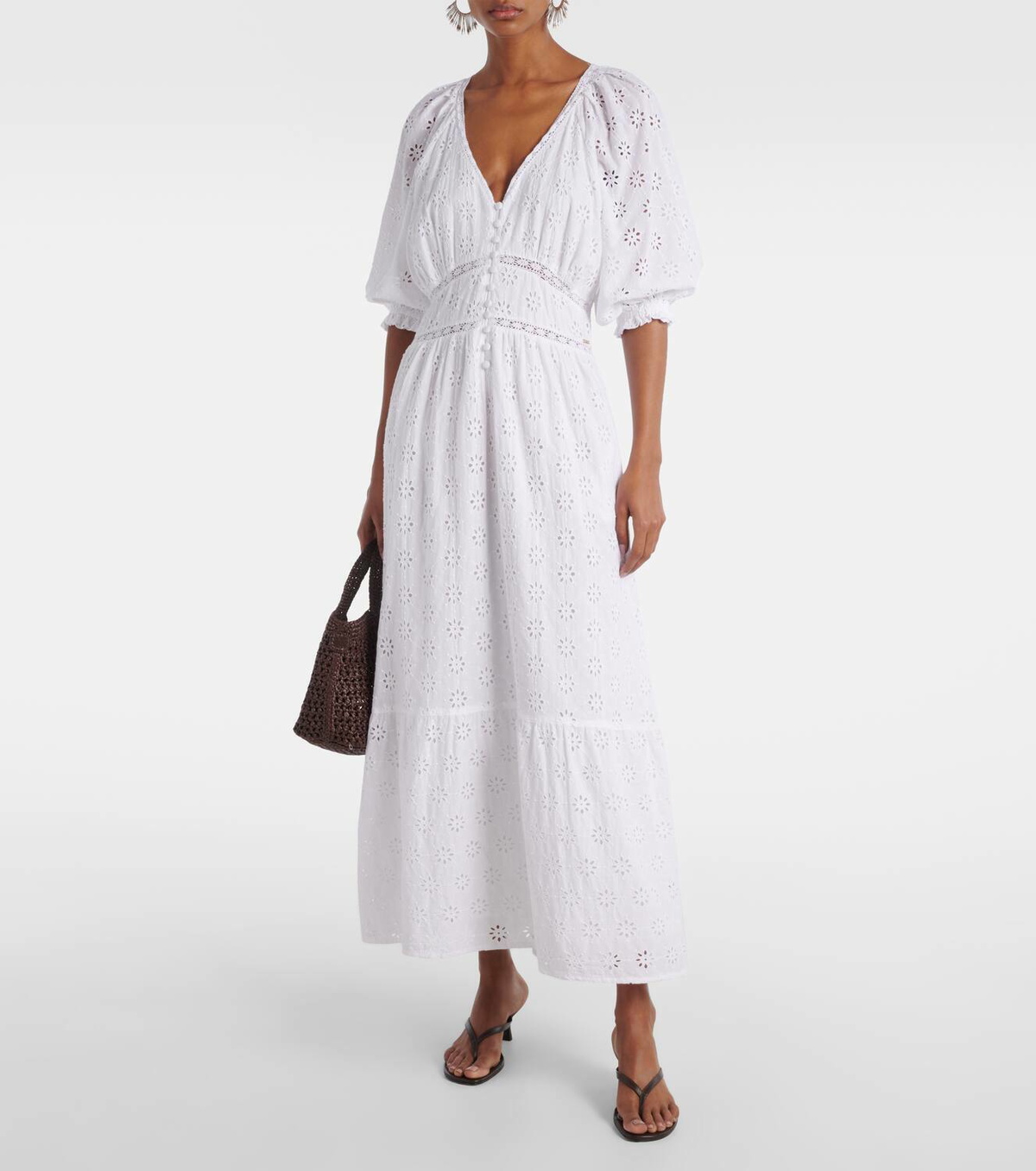 Melissa Odabash Daphne broderie anglaise cotton midi dress