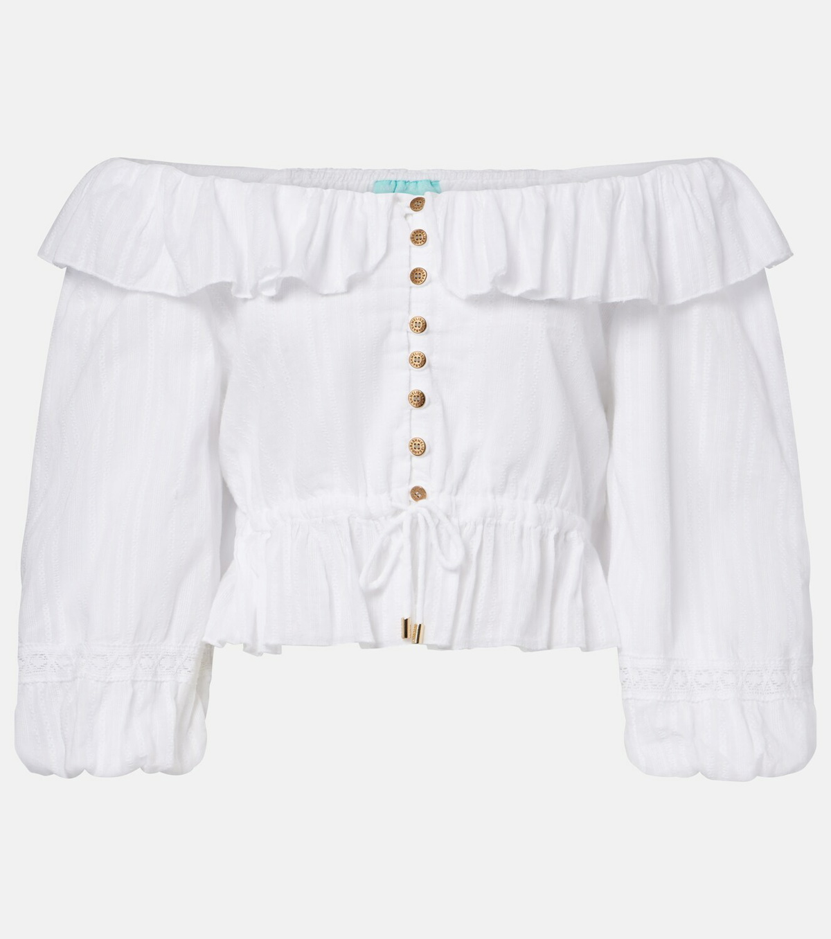 Melissa Odabash Corrine off-shoulder cotton poplin blouse