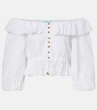 Melissa Odabash Corrine off-shoulder cotton poplin blouse