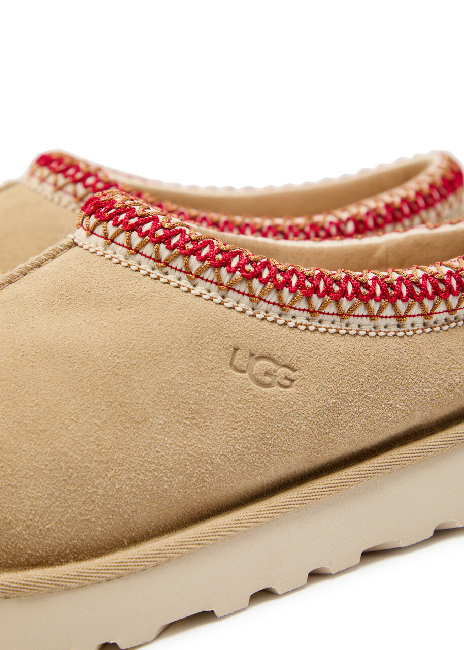 Ugg Tasman II Suede Flatform Slippers Beige