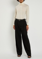 High Spot On Asymmetric Wool-jersey top Cream