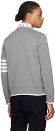 Thom Browne Gray Y-Neck Cardigan