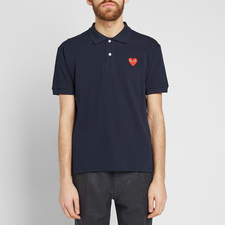 Photo: Comme des Garcons Play Polo Shirt Navy & Red