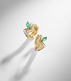Shay Jewelry 18kt gold (750/1000) earrings with diamonds and emeralds