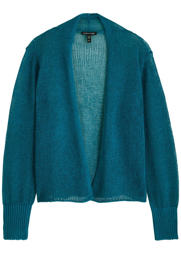 Photo: Eileen Fisher Linen-blend Cardigan Teal