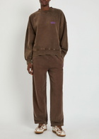 American Vintage Plizzy Logo-print Cotton Sweatshirt Light Brown