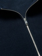 Theory - Myhlo Waffle-Knit Cotton-Blend Zip-Up Hoodie - Blue