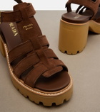 Prada Suede platform sandals