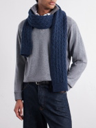 Begg & Co - Bernard Cashmere and Wool-Blend Scarf - Blue